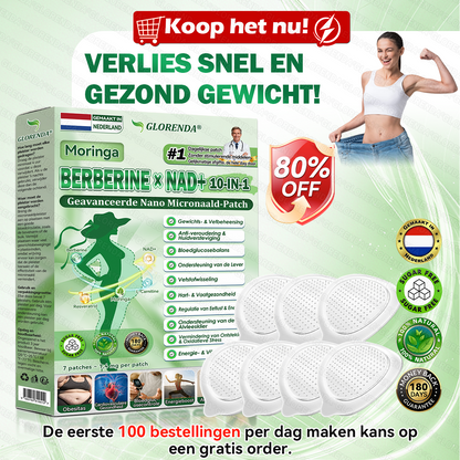 Officiële winkel | 💃 𝗚𝗟𝗢𝗥𝗘𝗡𝗗𝗔® Moringa · Berberine + NAD+ – 10-in-1 Geavanceerde Nano Micronaald Patch (slechts 1× per dag, zichtbare veranderingen binnen 7 dagen) | Voor obesitas, losse huid, diabetes, slaapapneu, gewrichtsproblemen en meer